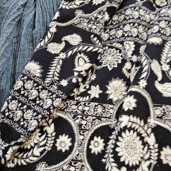 Free People Women's Blazer Jacket Flare Cardigan Black and White Floral size S - Picture 8 of 13